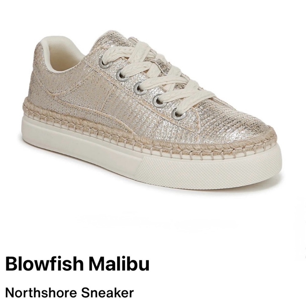 Blowfish Malibu,“Northshore”,Women's,Silver & Taupe,Size 8M,Sneaker w/Box.EUC,1x